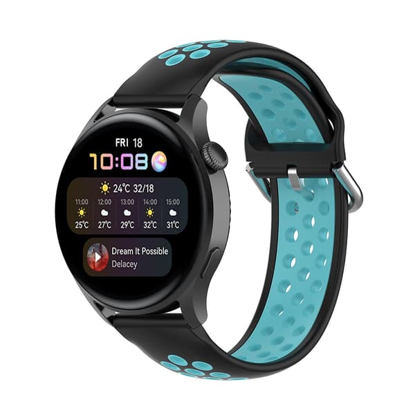 Sort Mint Grøn Sort Mint Grøn kompatibel med Huawei Watch 3 / 3 Pro Silikone Urrem