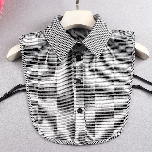 Dame falsk krage Avtakbar krage - Barn Vår, Høst Vinn Houndstooth pointed collar