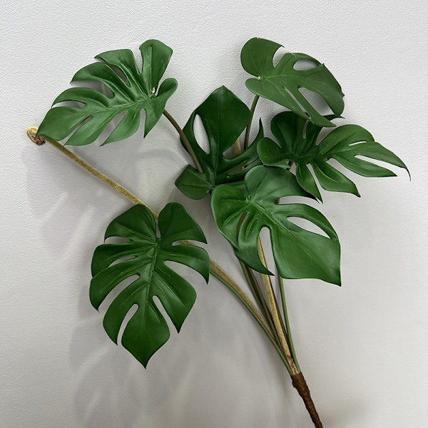 Bløde kunstige Monstera blade til indendørs vægdekoration og potteplanter green