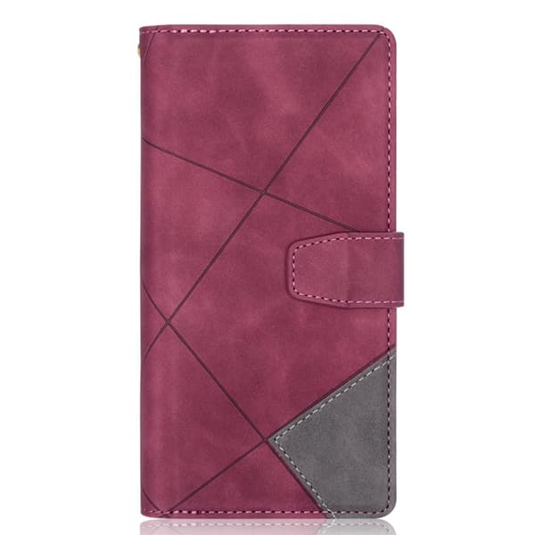 Etui til iPhone 16 Vinrød LineMixed Media Wallet med kortholder lynlås
