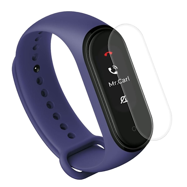 2 i 1 Silikone Urrem med TPU Skærmbeskyttelse kompatibel med Xiaomi Mi Band 4 (Sort)
