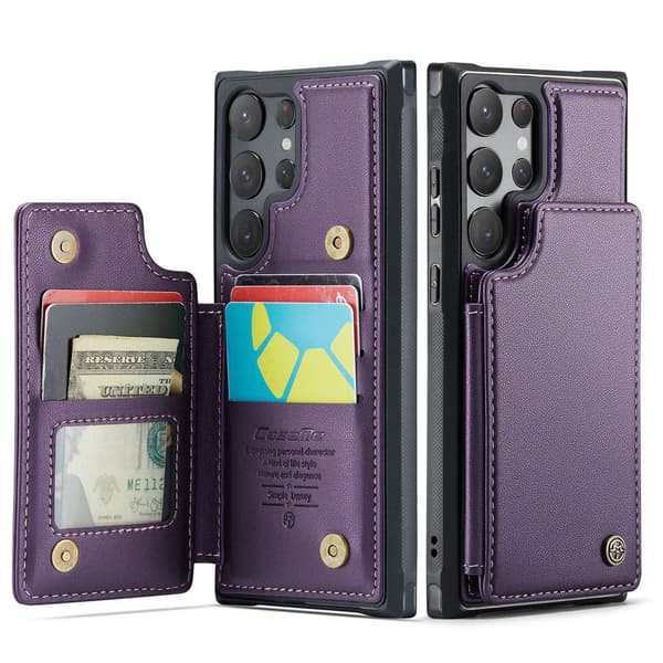 Etui til iPhone 13 Pro Lilla Flip Lommebok med Kortholder