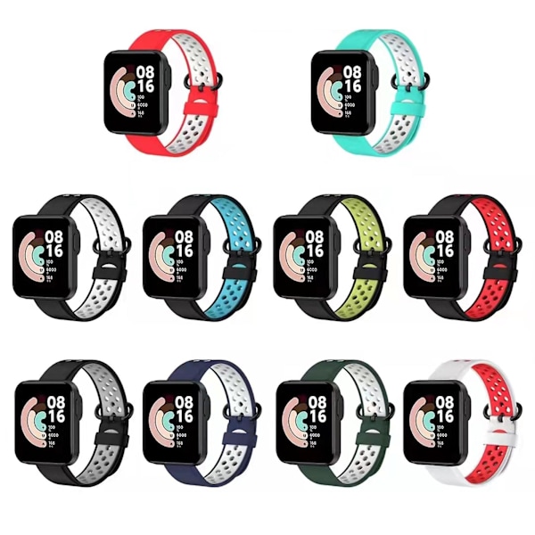 Svart Grå Svart Grå Silikon Armbandsrem kompatibel med Xiaomi Redmi Watch 2