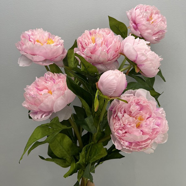 Konstgjorda pionblommor Falska pioner Heminredning Bröllopsrekvisita Trippelpion Pink Green