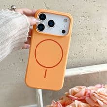 Etui til iPhone 13 Flytende Silikon Magnetisk Silikon Slank Profil Oransje Noz30165