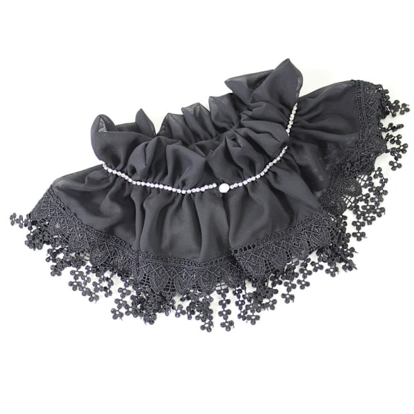 Lös krage dam Chiffong Spets Cappa Victoria Krage Picture color Black