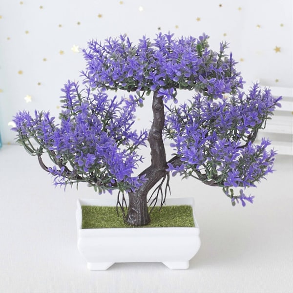 Konstgjorda Växter Bonsai Litet Träd Kruka Falska Växter Blommor Krukväxt Faux Bonsai För Hem Rum Bord H