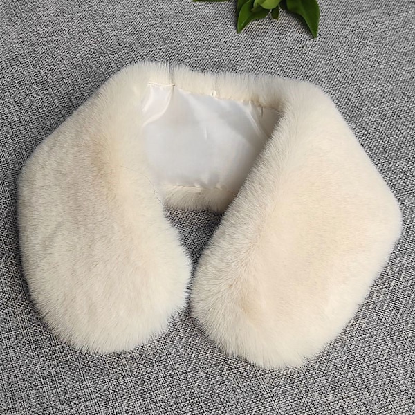 Dame falsk krage Avtakbar halvtykk Imitert Otter Beige