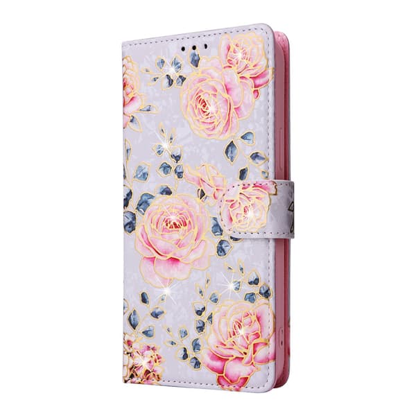 Etui til iPhone iPhone 13pro Countryside Rose Wallet med kortholder Flip med guldstempling og multi-kort magnetisk