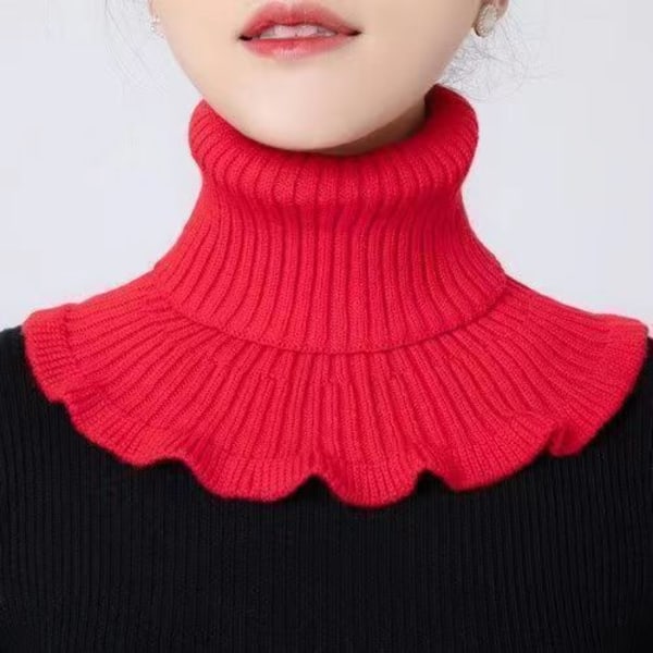 Dame falsk krage Avtakbart halvskjerf Cervical Support Ban Red