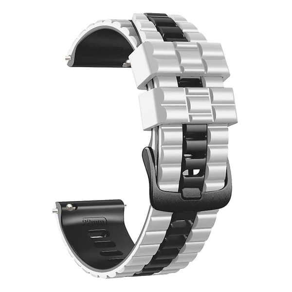 Vit Vit 22mm Silikon Tvåfärgat Klockarmband
