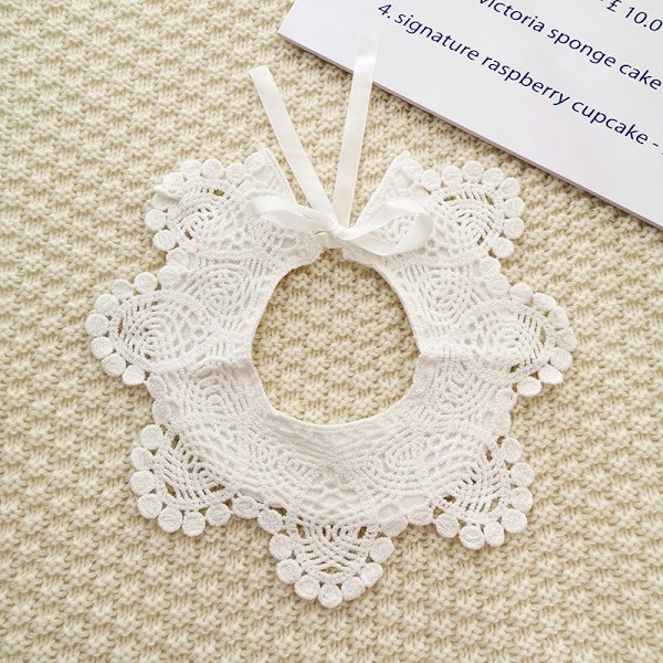 Dame falsk krage Avtakbar halv Blonde Bib Prinsesse Vintage Sunflower beige