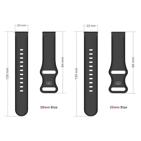 Sort Sort kompatibel med Garmin Venu silikone urrem 22mm