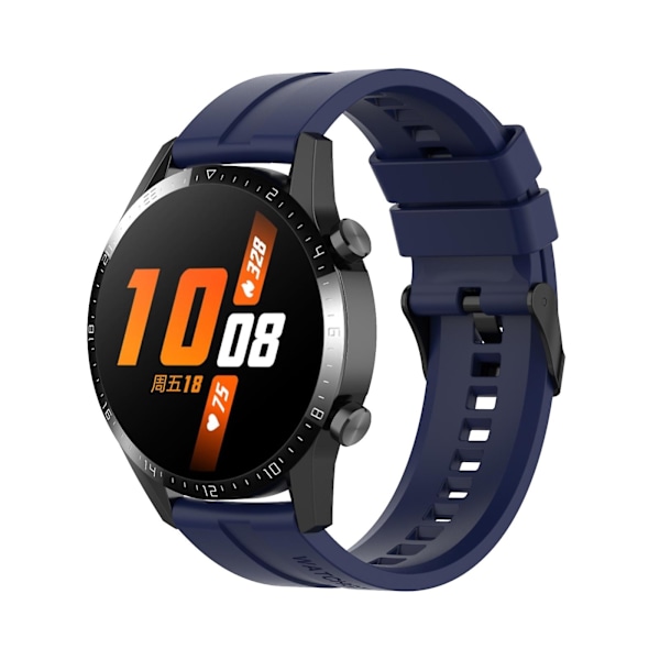 Midnatsblå Midnatsblå kompatibel med Huawei Watch Gt 2 46mm Urrem med Sort Spænde