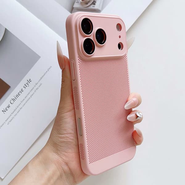 Etui til iPhone 16 Pro Skinnfølelse Linsedetalj Ventilert Rosa