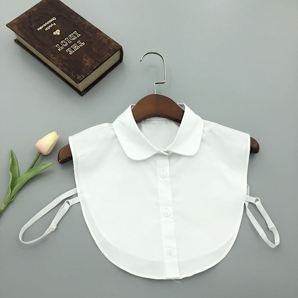 Dame falsk krave Aftagelig halv Multi-farve Valgfri Bomuld Stand Collar solid white 27 cm