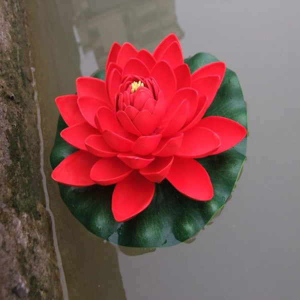 Flydende Kunstig Lotus Simulation Lotus Vandplanter Falsk Åkande til Have Dam Terrasse Dekoration Peach