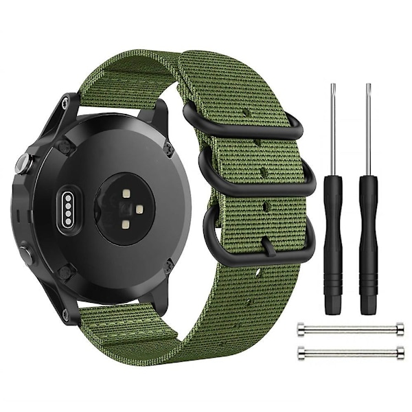 Armeijanvihreä armeijanvihreä yhteensopiva Garmin Fenix 3 nylonkellonrannekkeen kanssa