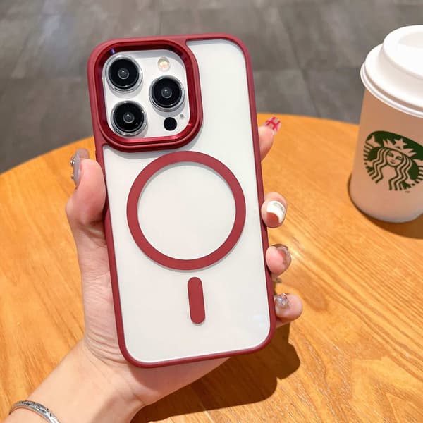 Fodral till iPhone 15 Pro Max Magnetic Plum Red