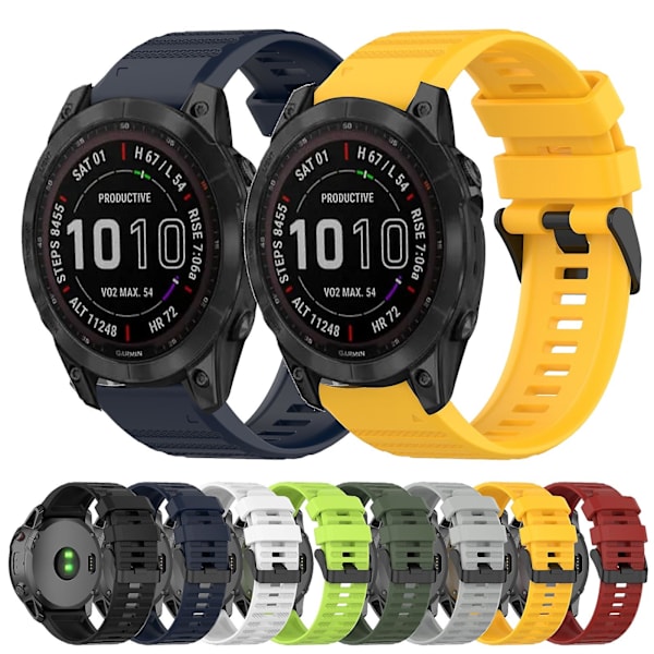 Silikone Urrem kompatibel med Garmin Fenix 7 Solar