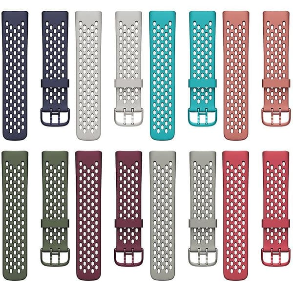 Mørkerød Mørkerød kompatibel med Fitbit Blaze læderrem