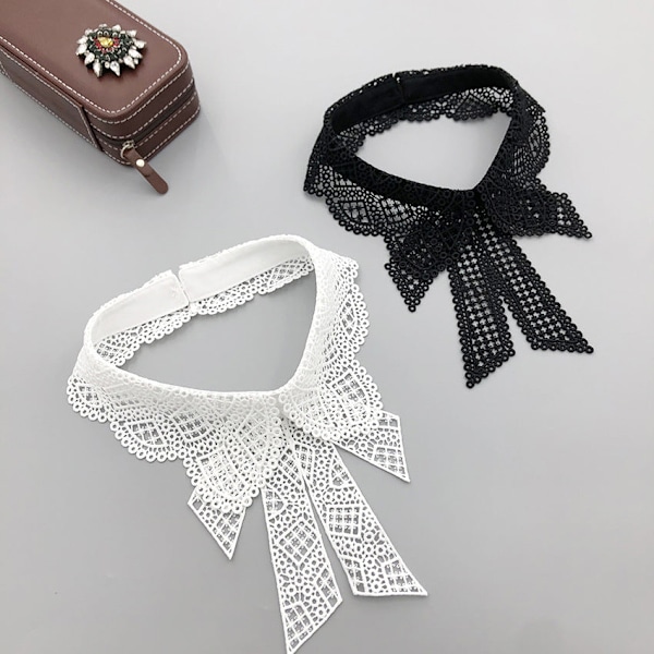 Dame falsk krage Avtakbar halv Vannløselig Broderi D ZM20220507 Black * ZM20220507