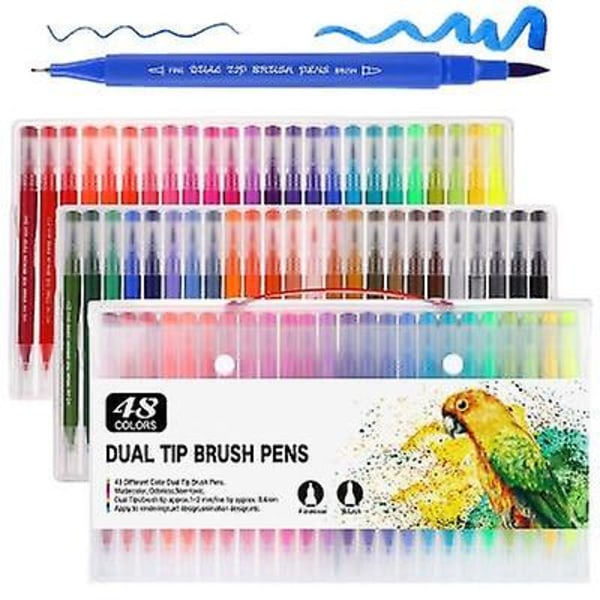 Dubbla spets borst-penna set - professionella markörer 48 Colors