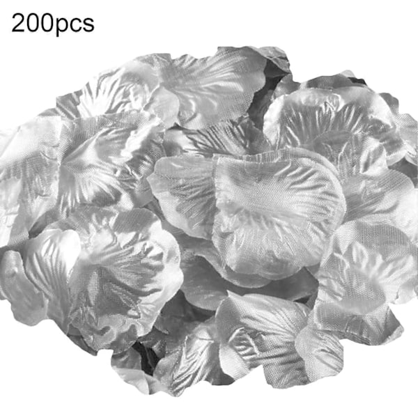 100/200 kpl Keinotekoisia ruusun terälehtiä Hääjuhlaan Lava Rekvisiitta Koriste Silver 100