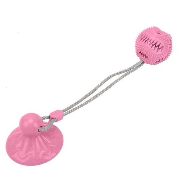 Sugpropp Hundleksak Tuggleksak Molar Sfärisk Läcker Sucker Bell Hundrep Leksaksboll för Hundar, Rosa