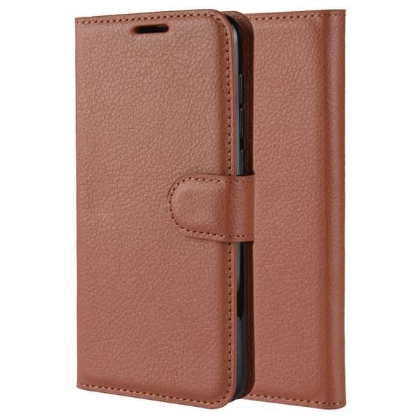 Brun iPhone 15 Wallet-etui med kortholder og stativ