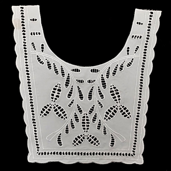 Dame falsk krage Avtakbar halv Brodert DIY Blonder Acces White White