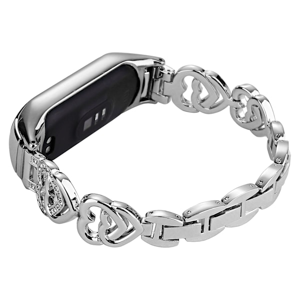 Silverfärgat metallarmband kompatibelt med Xiaomi Mi Band 4 / 3