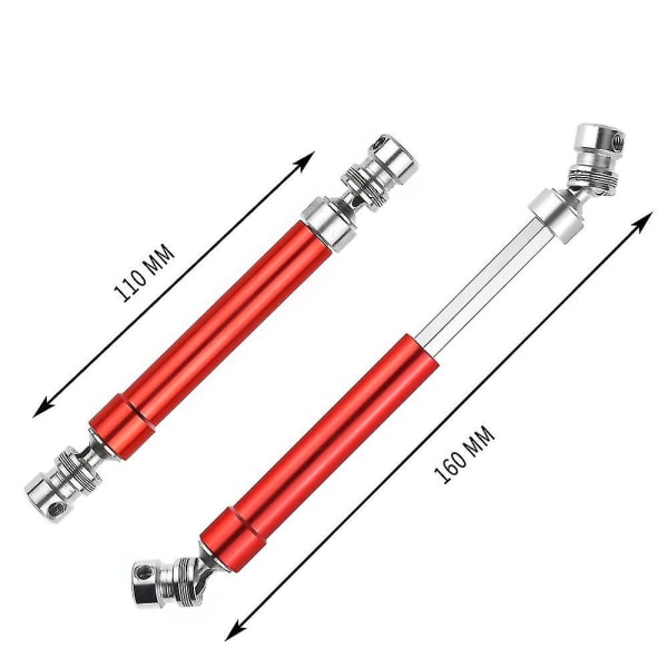 Ny 2st Cvd Drivaxel 110-160mm Kompatibel med 1/10 Scx10 90046 Traxxas Trx4,röd