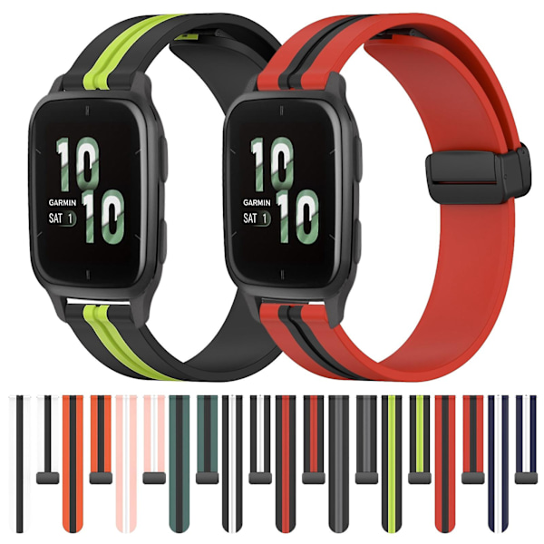 Sort Grå Sort Grå Silikone Urrem kompatibel med Garmin kompatibel med erunner Sq2