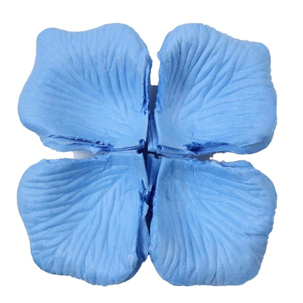 1200 stk/12 poser Attraktive Kunstige Roseblader Bred Anvendelse Ikke-vevd Stoff Realistiske DIY Falske Blomsterblader til Bryllup Light Blue