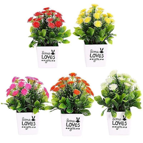1 stk. Kunstig Chrysanthemum Blomst Miniascape Bryllupsfest Hjem Bonsai Dekor Pink