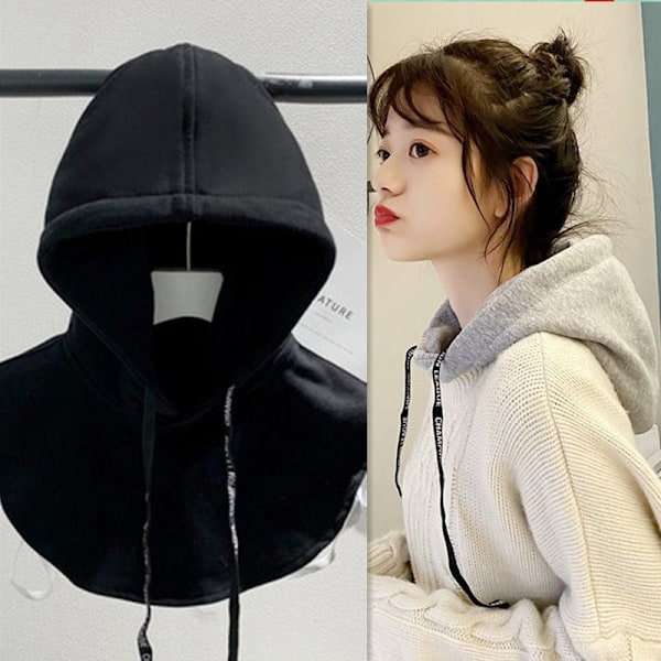 Dame falsk krage Hatt Krage Bomull Innerhette Avtakbar Black 45-60kg