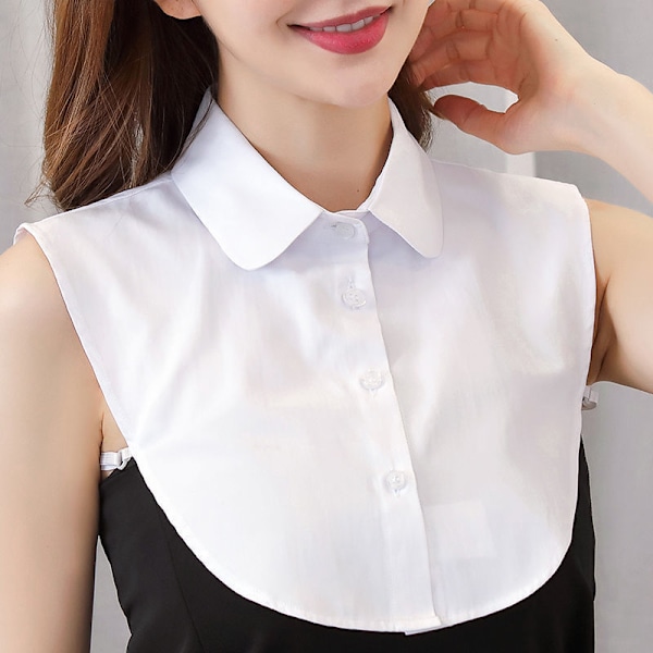 Lös krage dam Skjortkrage Svart Vit Bluskrage Allt White round neck cotton