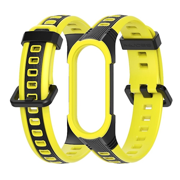 Sort Gul Sort Gul Tofarvet Silikone Urrem kompatibel med Xiaomi Mi Band 7 / 7 Nfc