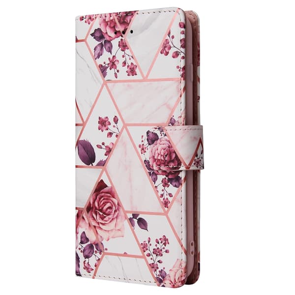 Etui til iPhone 15 Plus Rosaguld Guld Marmor Blandede Materialer Kortholder