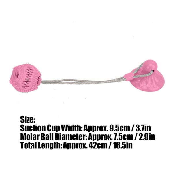 Sugpropp Hundleksak Tuggleksak Molar Sfärisk Läcker Sucker Bell Hundrep Leksaksboll för Hundar, Rosa