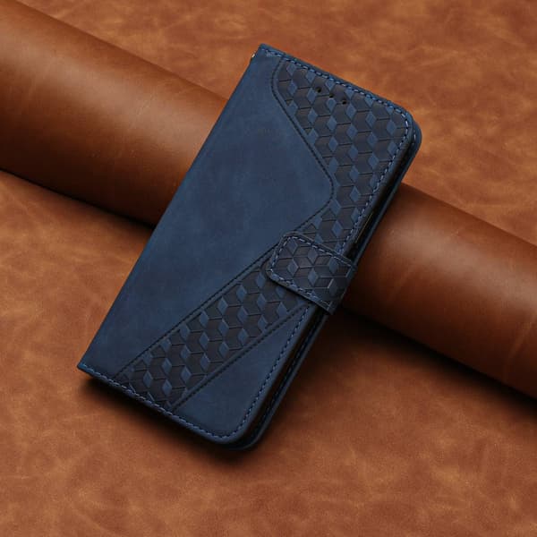 Etui til iPhone iPhone 13pro Max blått Soft-Touch preget lommeboketui med kortholder