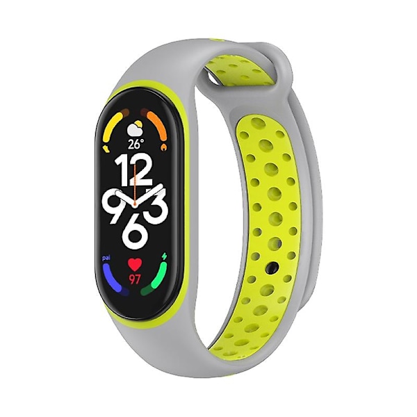 Grå Lime Grå Lime Silikone Urrem kompatibel med Xiaomi Mi Band 7