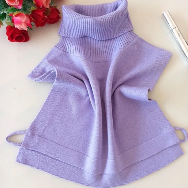 Dame falsk krage Avtakbar halv Turtleneck Avtakbar Pull High collar light purple Default