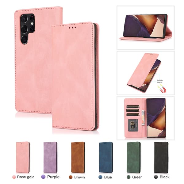 Etui til iPhone 13PRO 6.1 pink Magnetisk Wallet med Kortholder Flip Soft-Touch