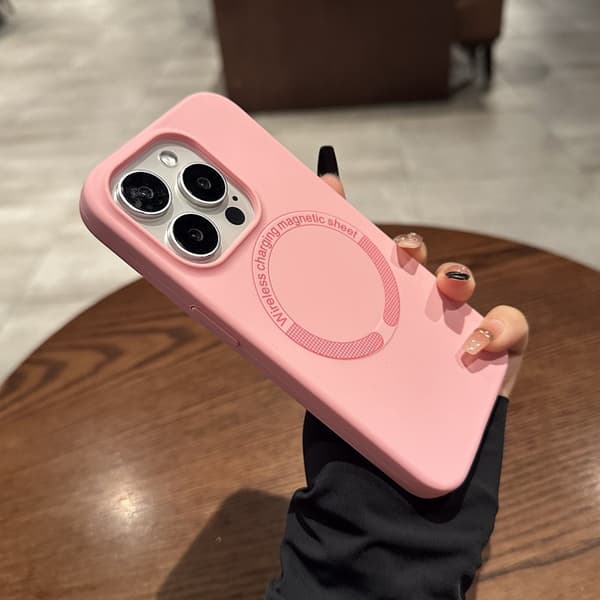 Fodral för iPhone 14 Pro Flytande Silikon Magnetiskt Silikon Rosa Noz25211