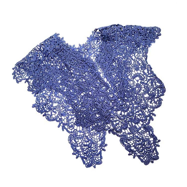 Dame falsk krage Avtakbar halv Allsidig Mote Elegant Blue