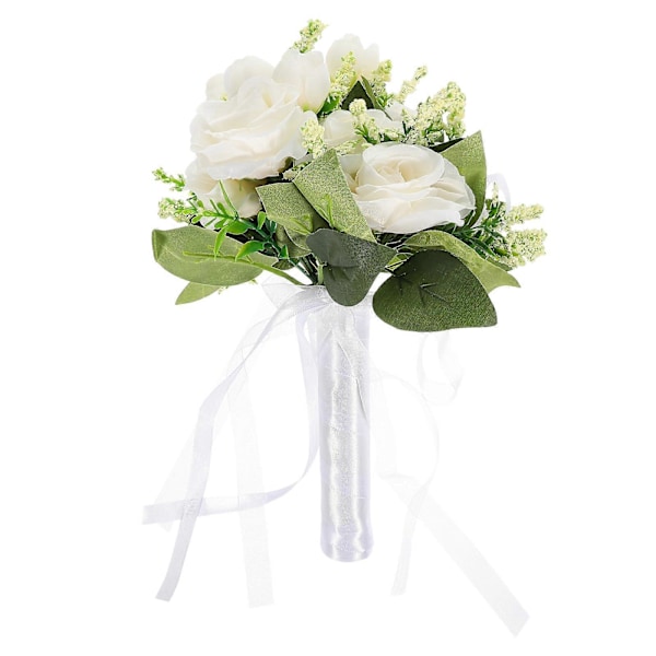 Bröllop Brudbukett Konstgjord Blomsterbukett Vacker Brud Hållande Blomma