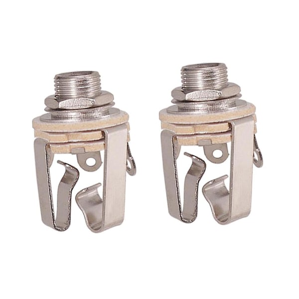 2x2 Messinkinen 1/4\" Stereo Ulostuloliitinlevy Kitarabasson Aktiivimikrofoniin