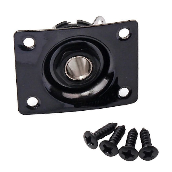 Sort Firkantet Gitar Bass Utgang Jack Plate 1/4'' for Elektrisk Gitar